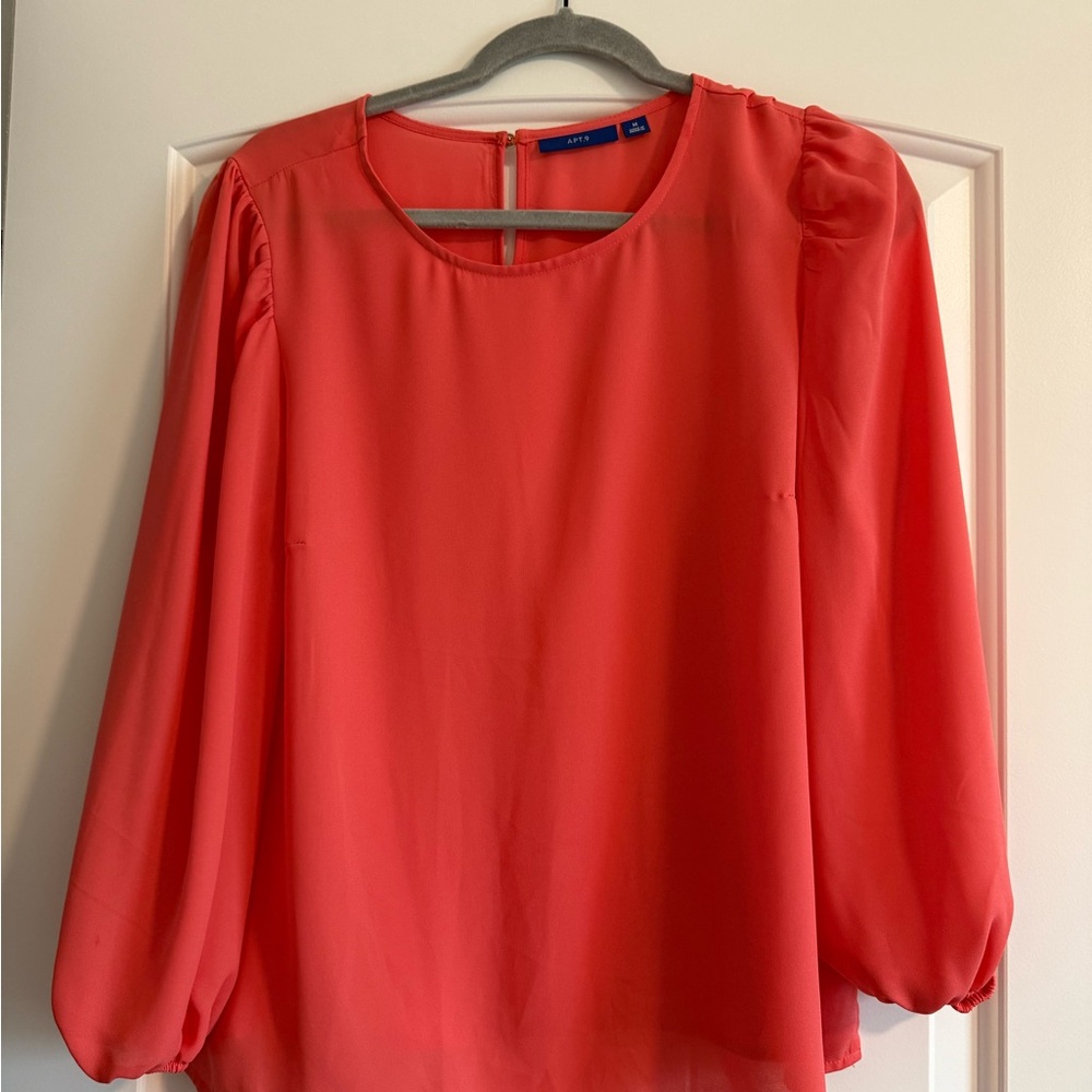 Apt. 9 Pink Puff Sleeve Blouse